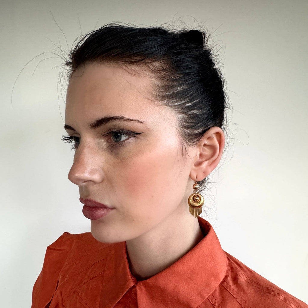 Antique Victorian 14k Round Fringe Drop Earrings