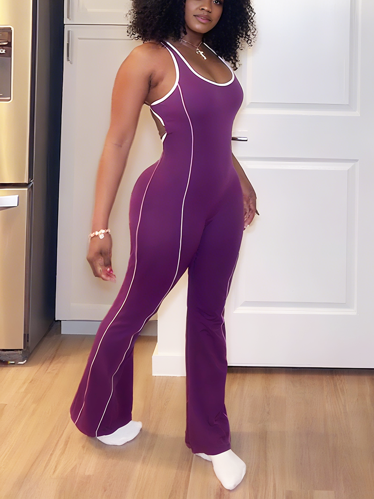 Gymfit Contrast Flared Jumpsuit