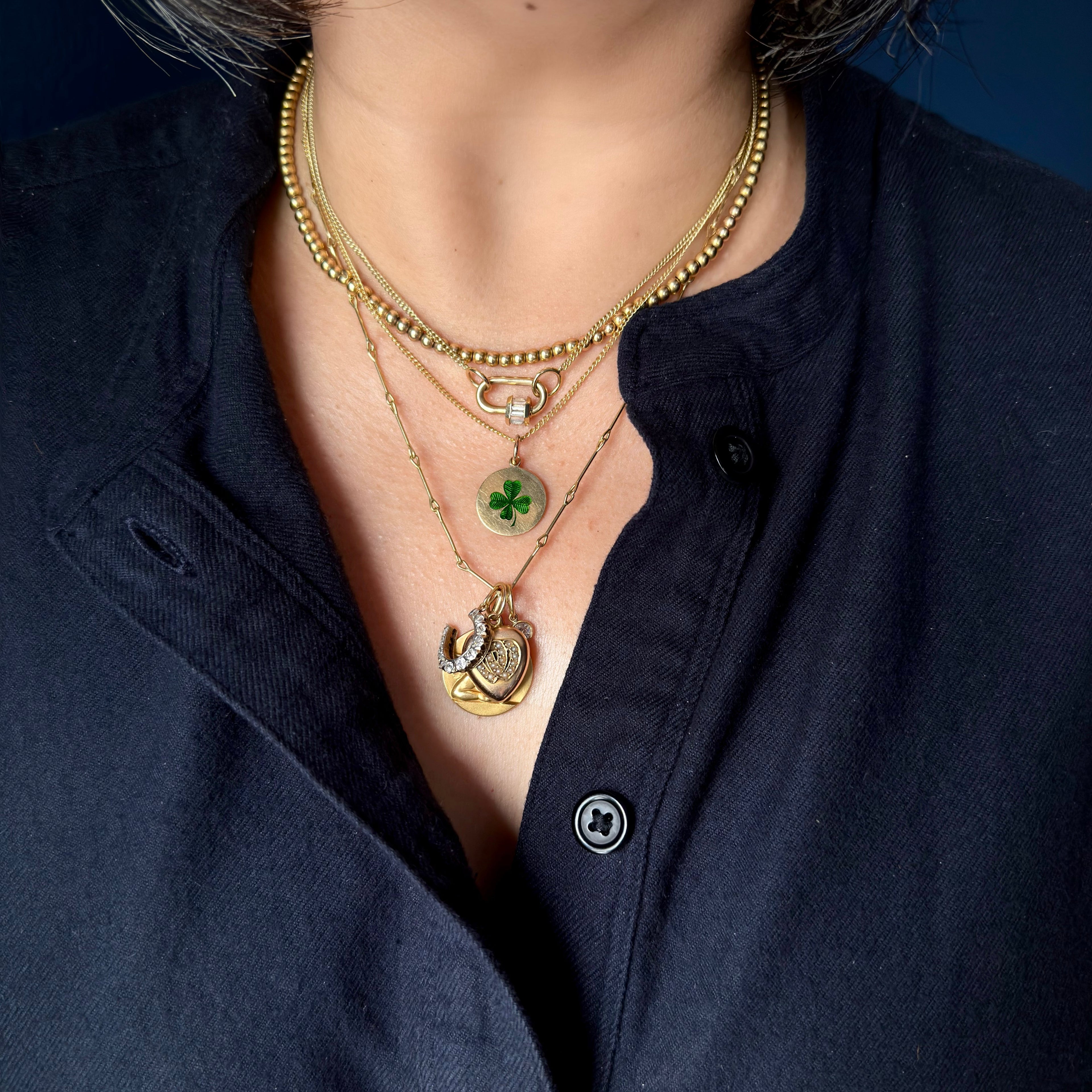 Antique Victorian 9k Four Leaf Clover Pendant