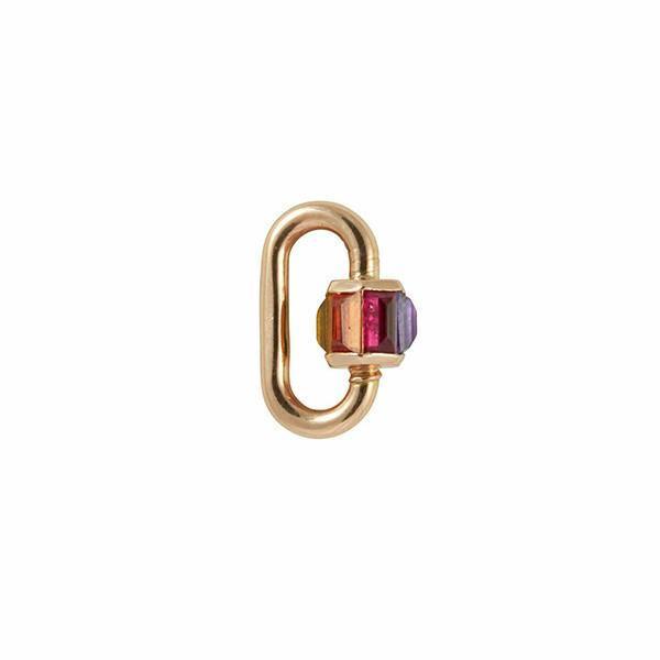 Marla Aaron 14k Yellow Gold Rainbow Baguette Baby Lock