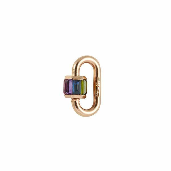 Marla Aaron 14k Yellow Gold Rainbow Baguette Baby Lock
