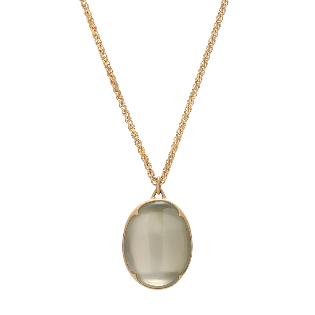 Gabriella Kiss 18k Oval Ceylon Moonstone Pendant Necklace- 18