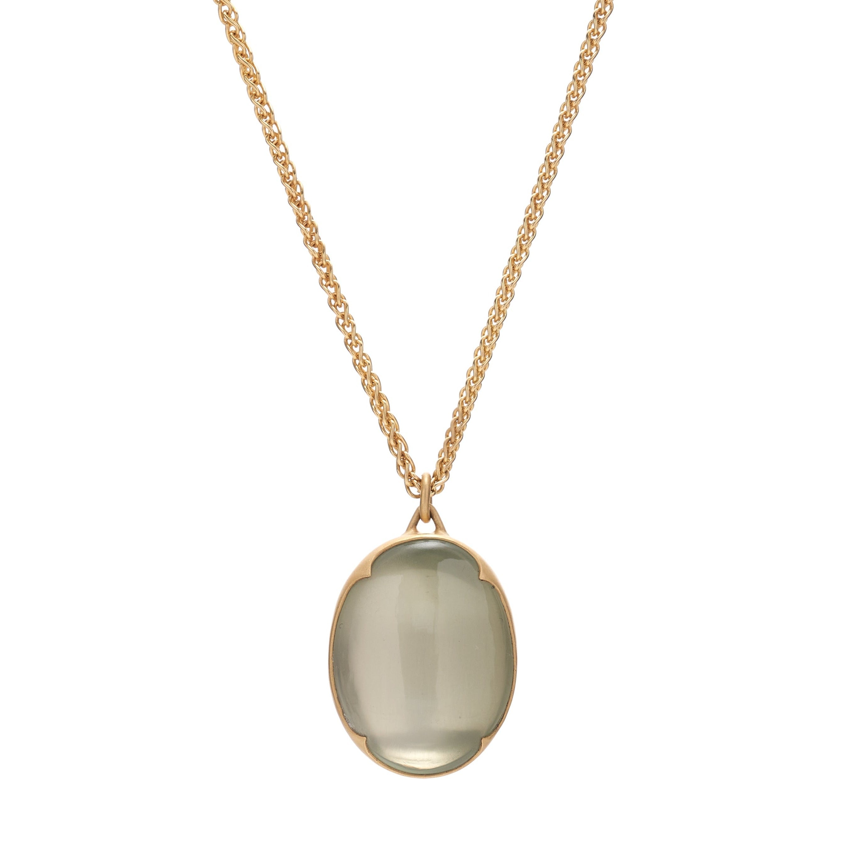 Gabriella Kiss 18k Oval Ceylon Moonstone Pendant Necklace- 18