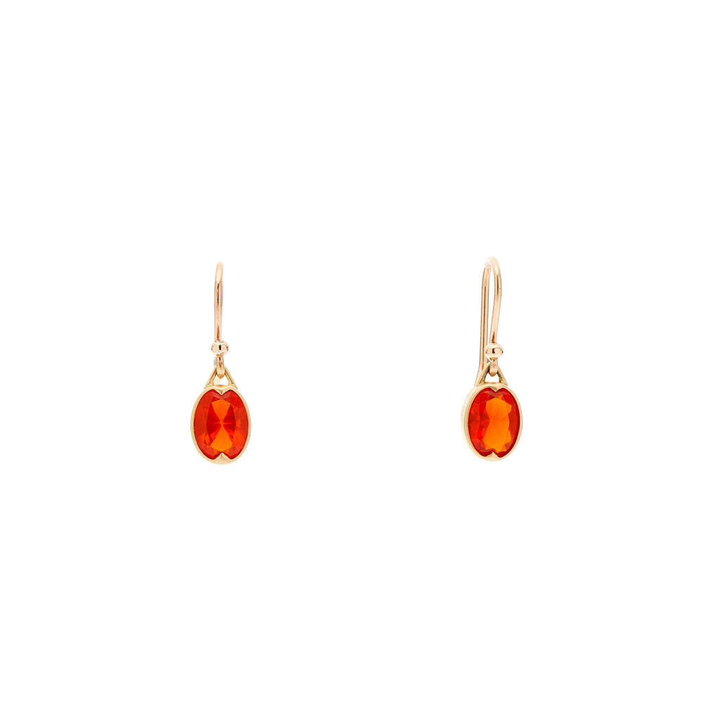 Gabriella Kiss 18k Oval Facetted Fire Opal Earrings-.8ct
