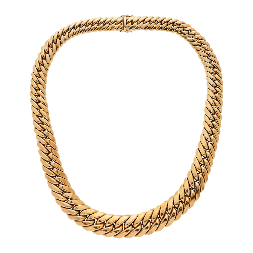 Vintage 1980's 18k Graduated Link Necklace- 18