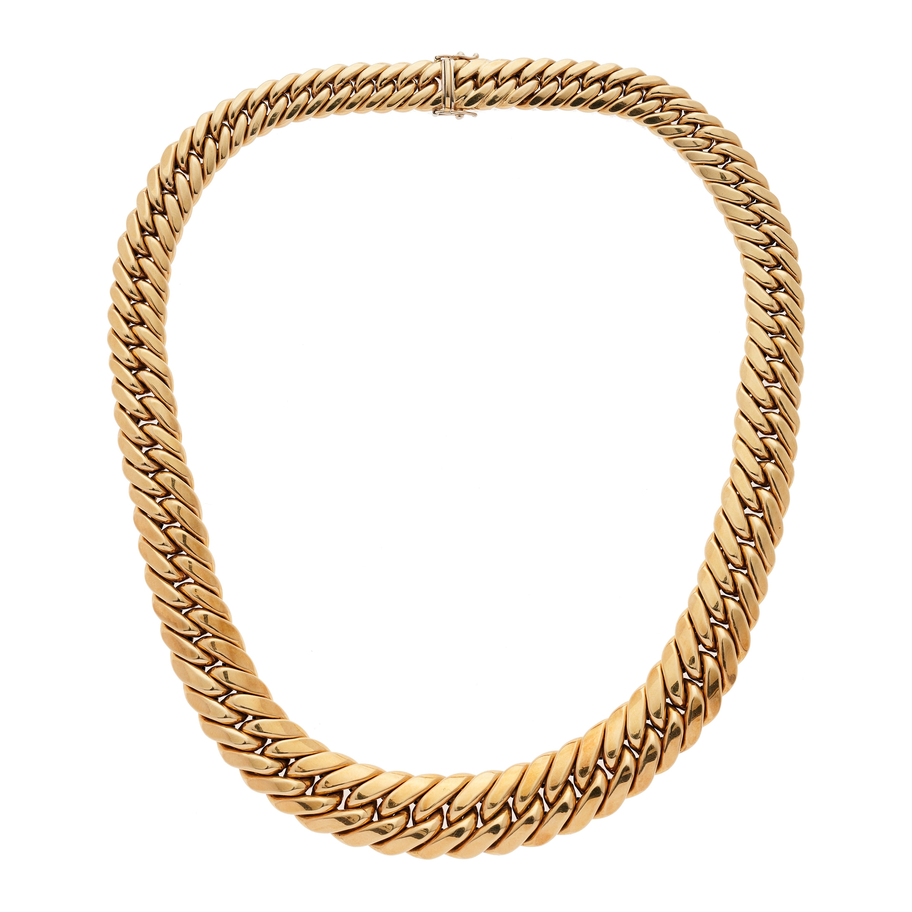 Vintage 1980's 18k Graduated Link Necklace- 18