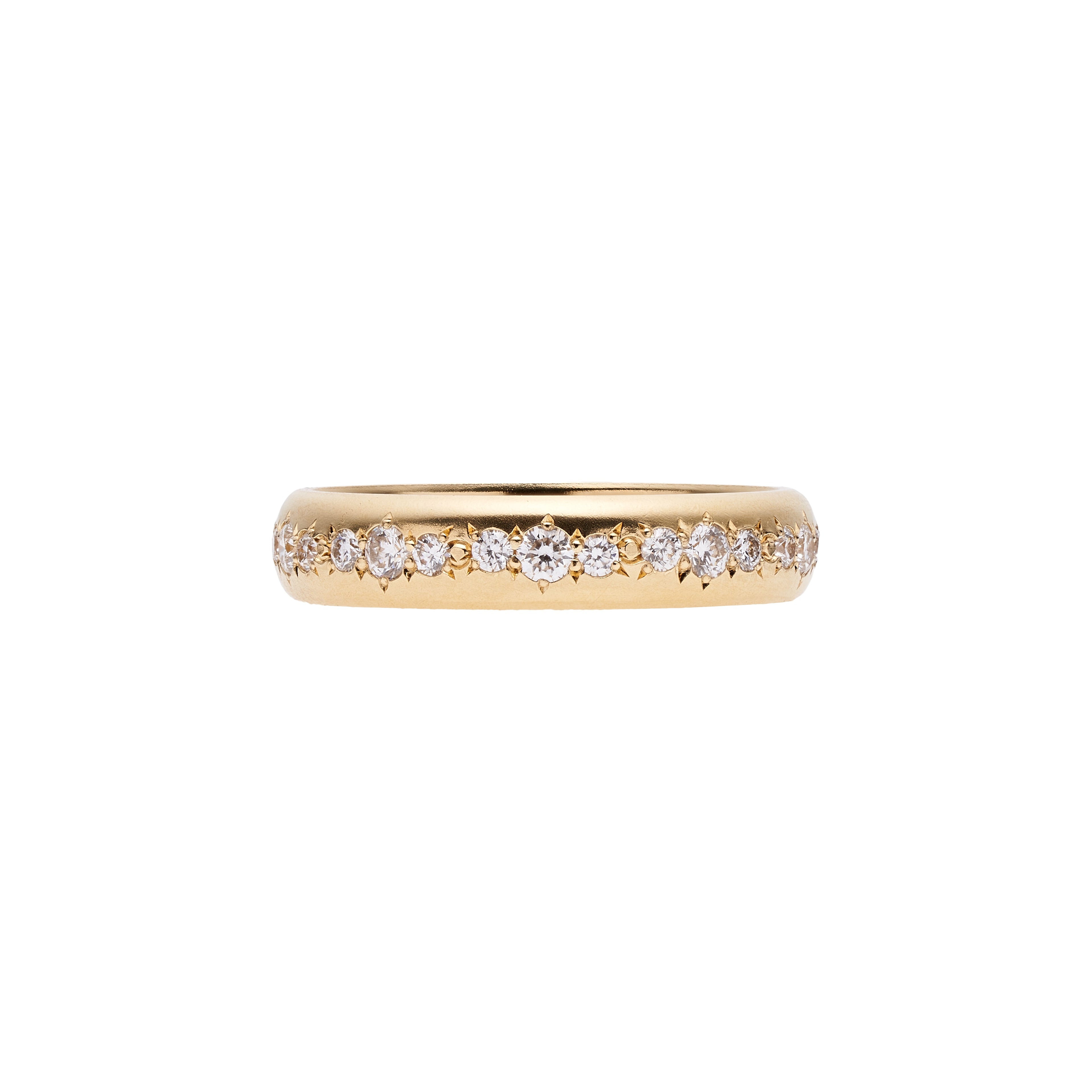 Tura Sugden 18k Yellow Gold Full Diamond Cloak Band Ring  - 4mm