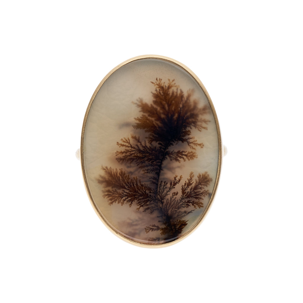 Gabriella Kiss 18k Larger Oval Windblown Dendrite Ring