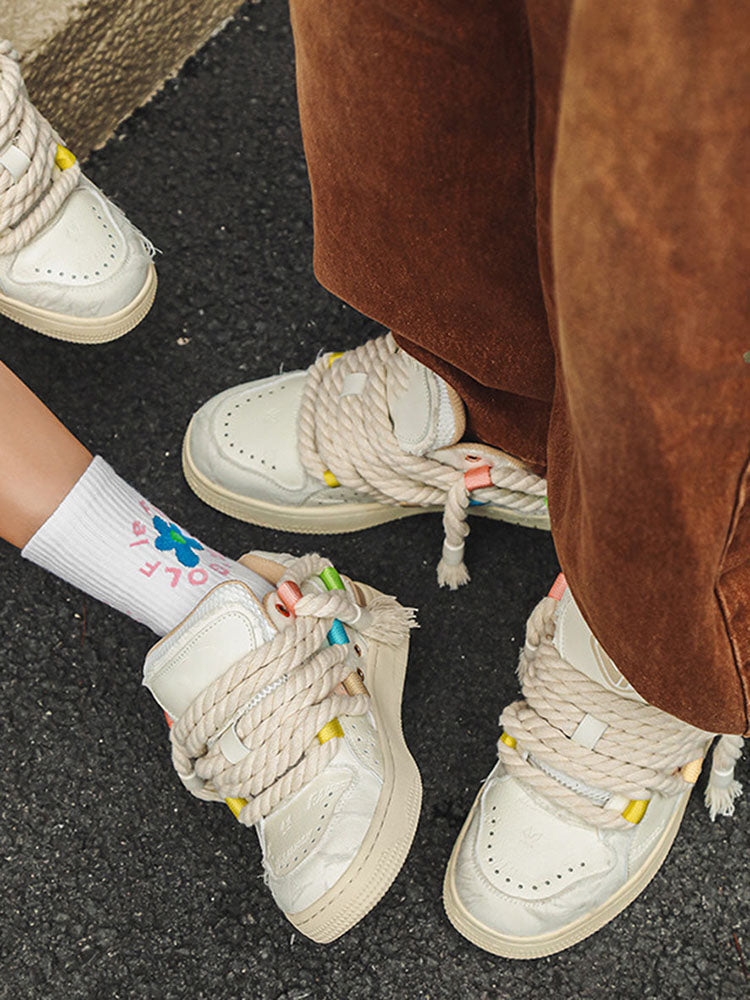 Rope Lace-Up Sneakers