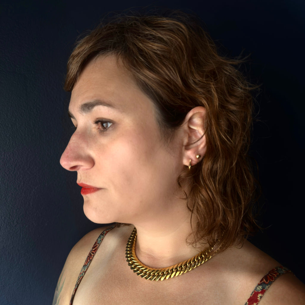 Vintage 1980's 18k Graduated Link Necklace- 18