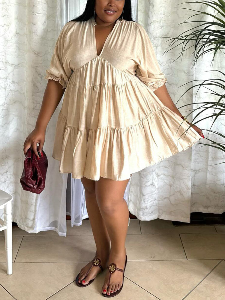 Tiered Ruffle Flowy Dress