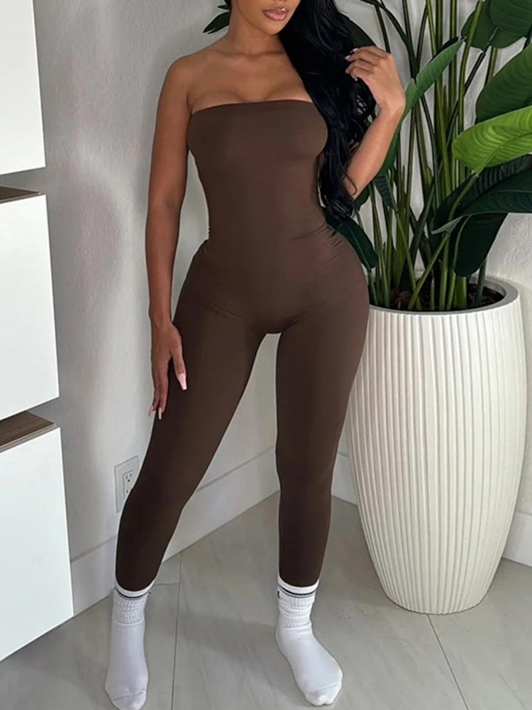 Sleeveless Tube Bodycon Jumpsuit