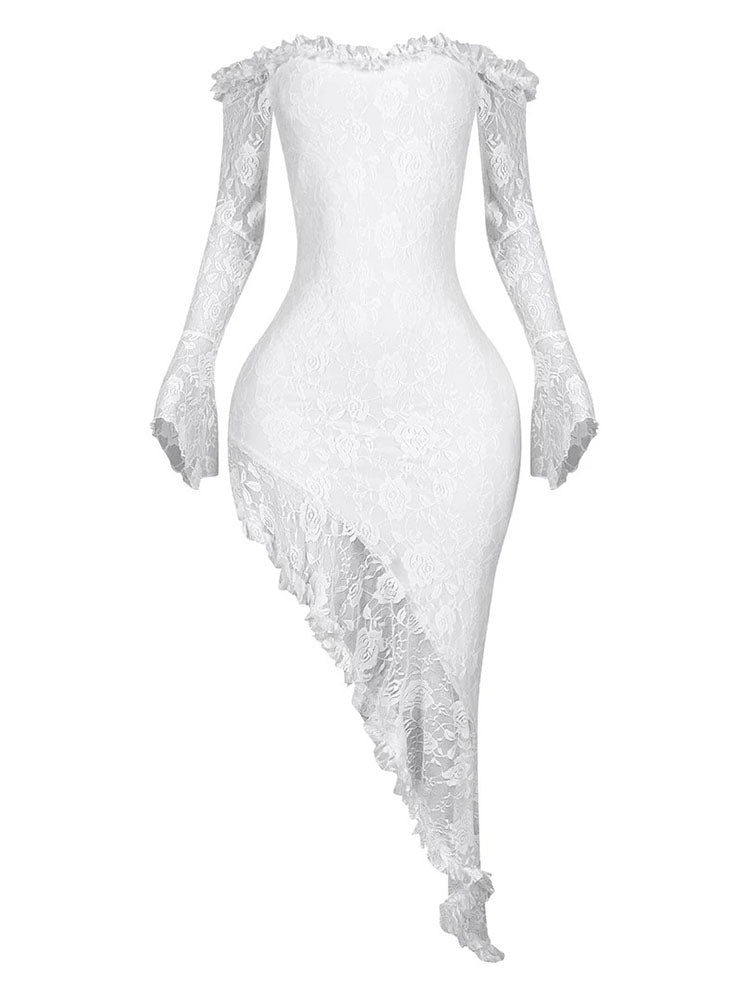 Lace Off Shoulder Maxi Dress