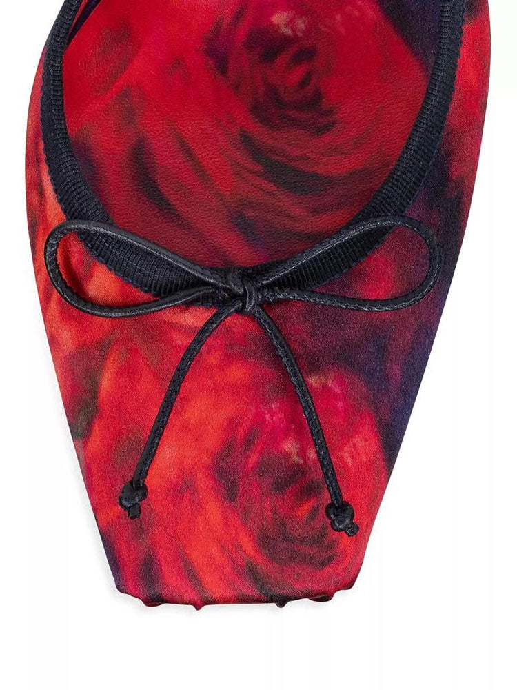 Ballet Satin Ankle Tie Pumps