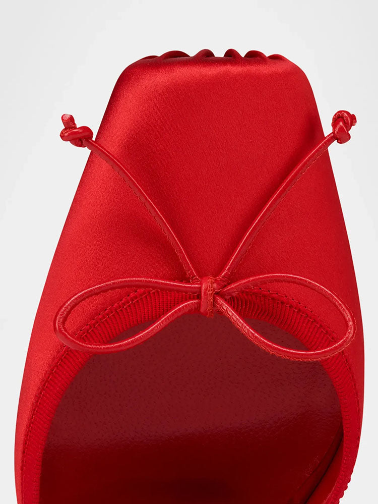 Ballet Satin Ankle Tie Pumps