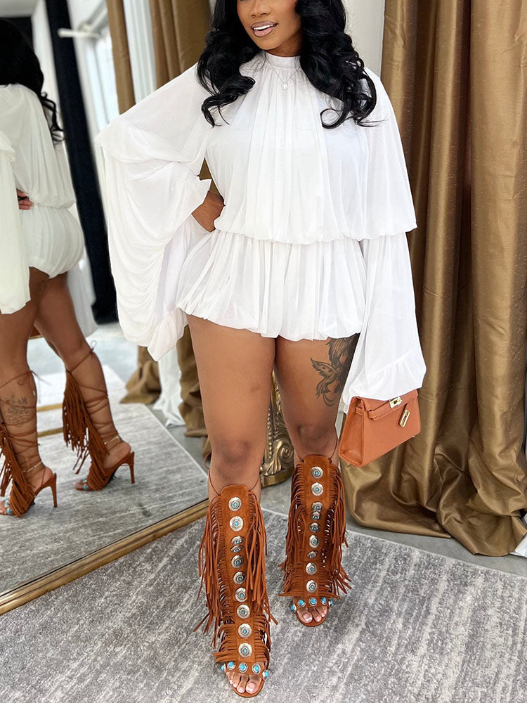 Dream Ruffle Draped Romper