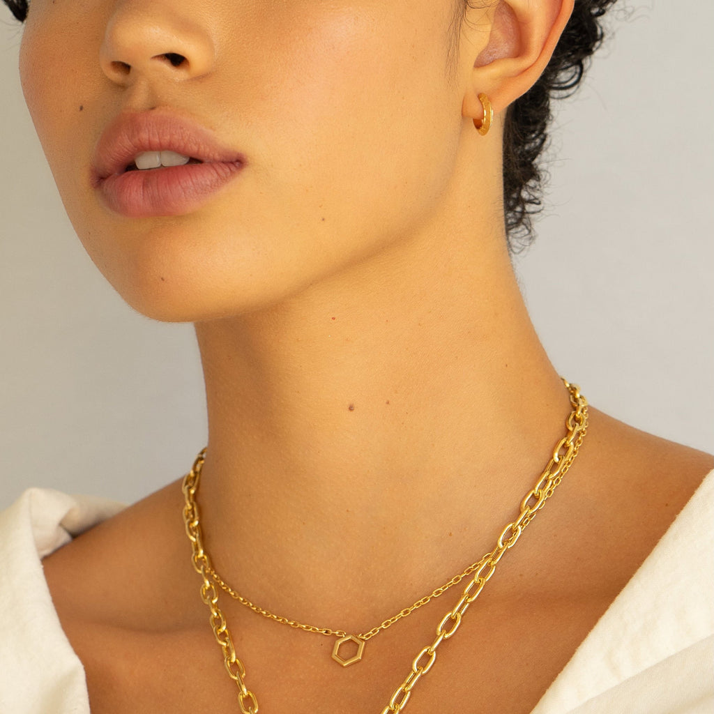 Harwell Godfrey 18k 1/2 Skinny Talisman Hoop Earrings