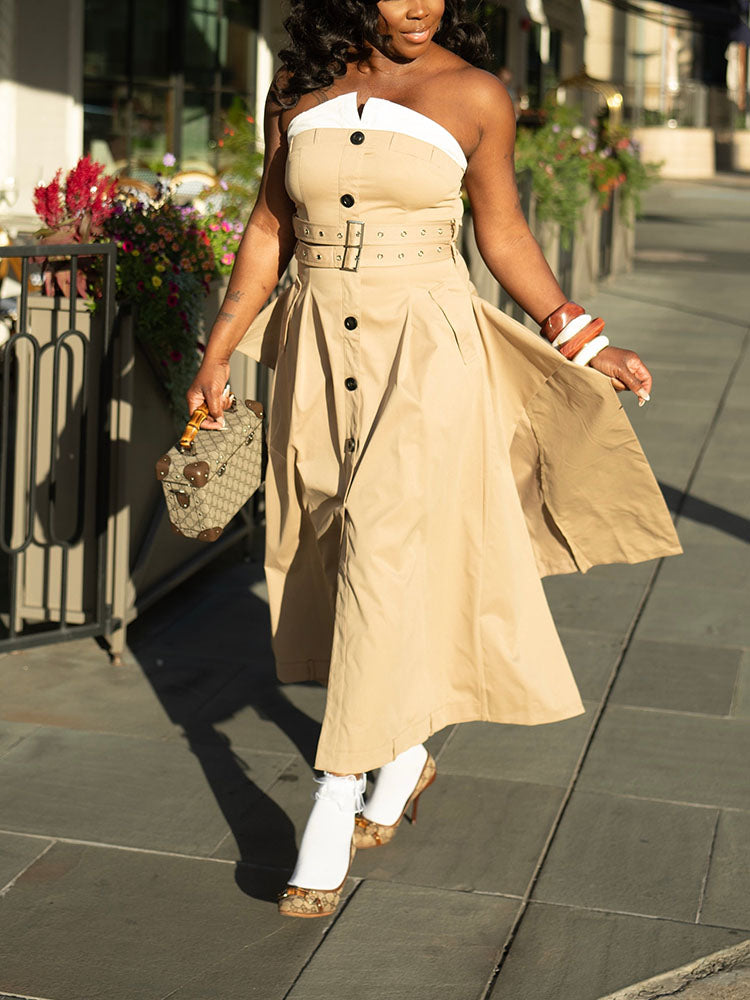 Strapless Trench Dress