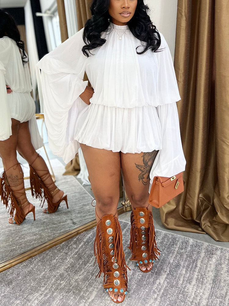 Dream Ruffle Draped Romper