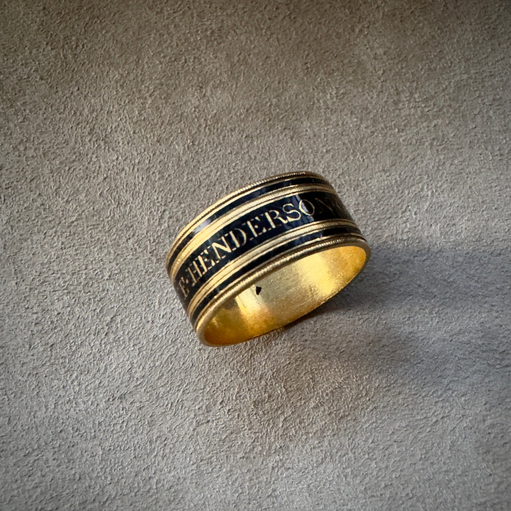 Antique Georgian 18k and Enamel Mourning Band- Mrs Alice Henderson