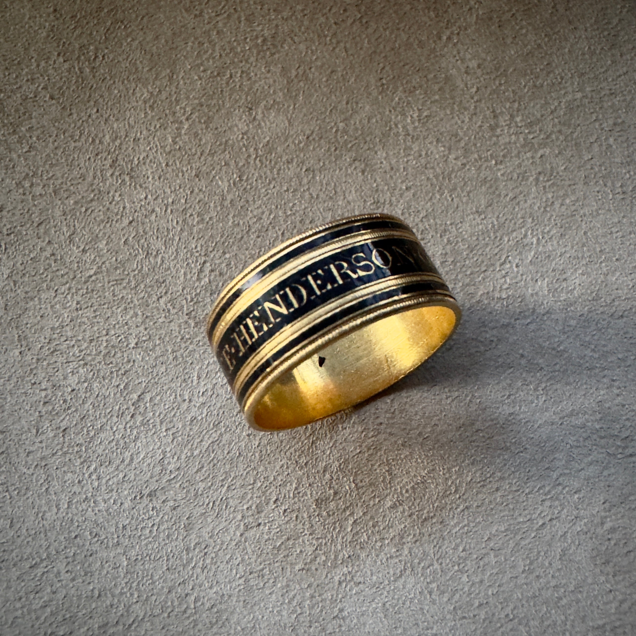 Antique Georgian 18k and Enamel Mourning Band- Mrs Alice Henderson