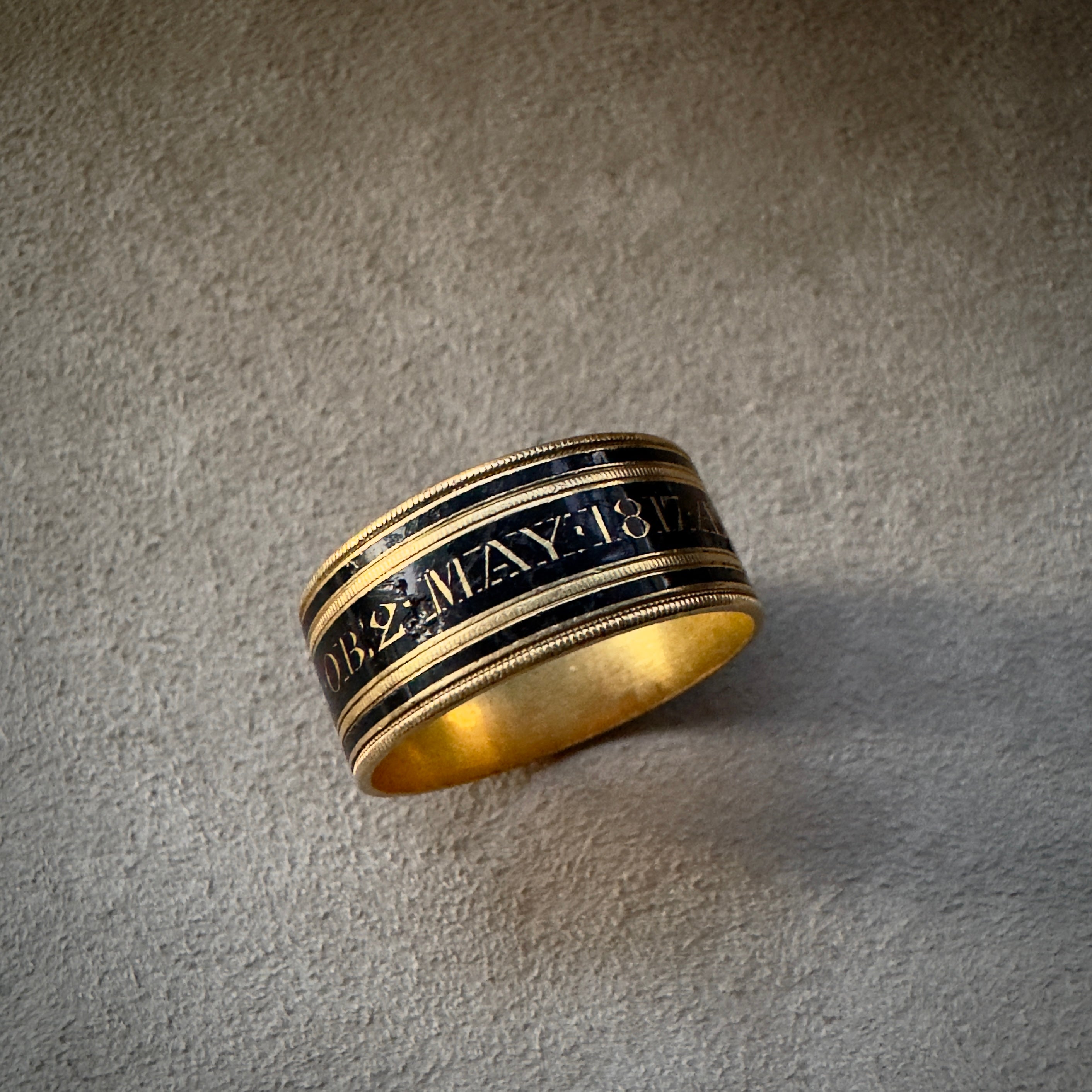 Antique Georgian 18k and Enamel Mourning Band- Mrs Alice Henderson