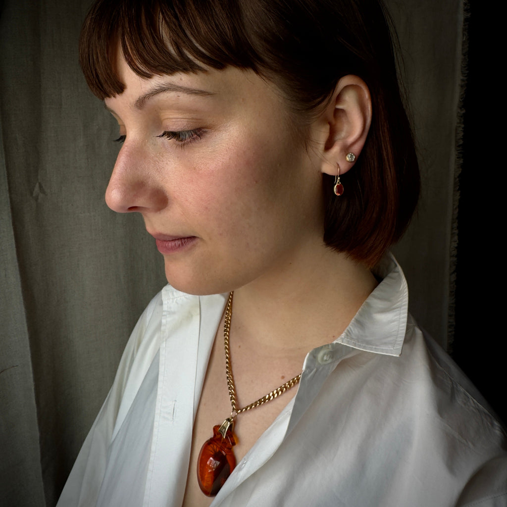 Gabriella Kiss 18k Oval Facetted Fire Opal Earrings-.8ct