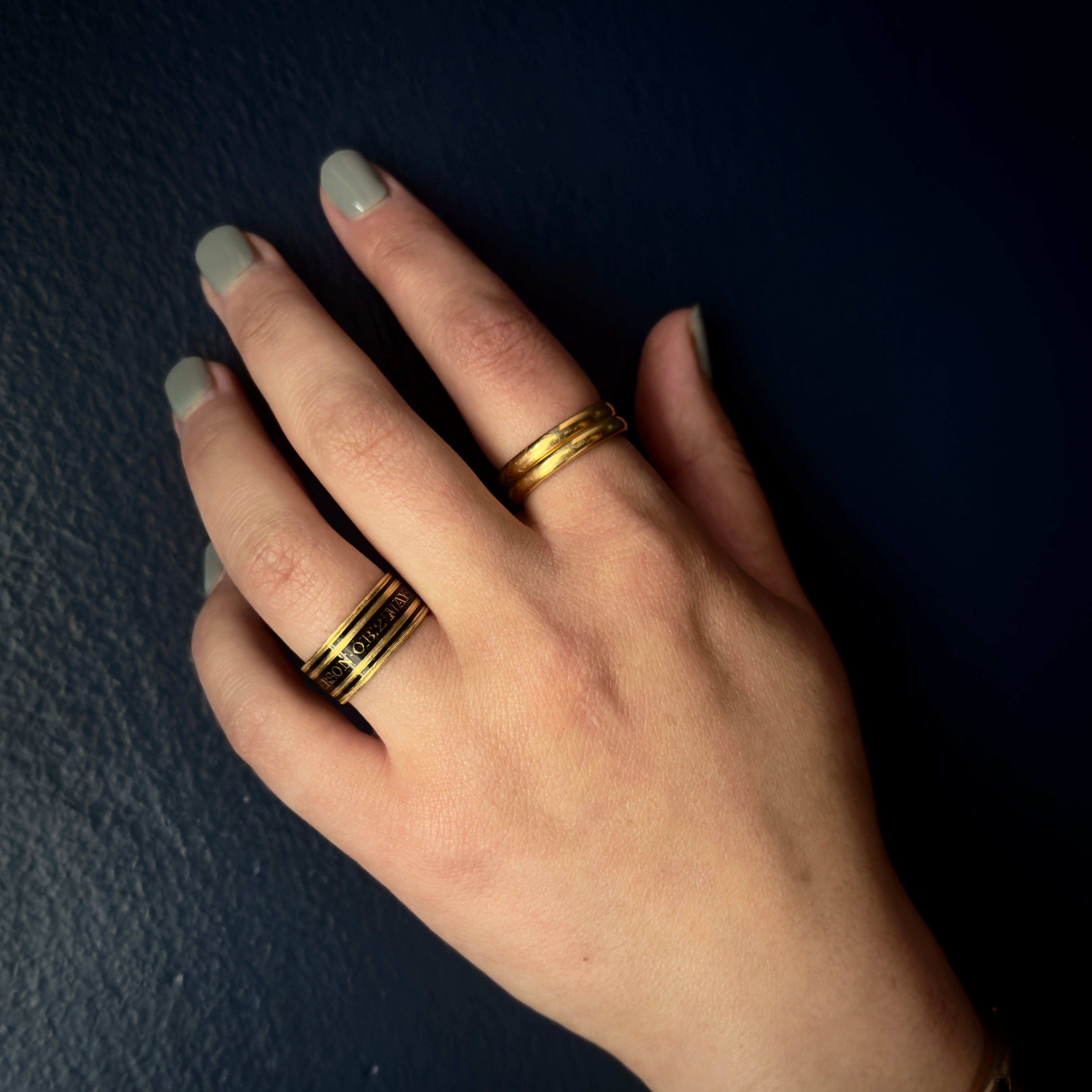 Antique Georgian 18k and Enamel Mourning Band- Mrs Alice Henderson