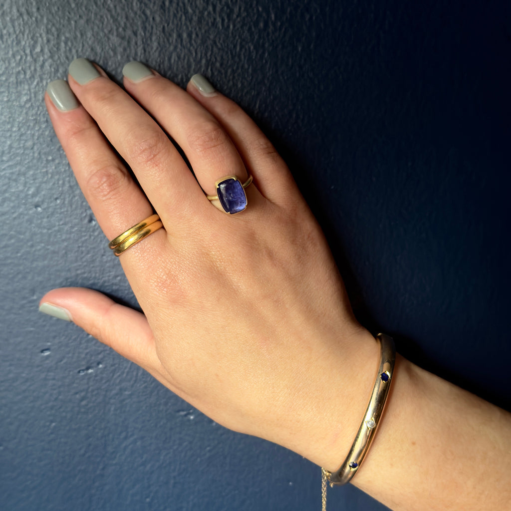 Gabriella Kiss 18k Cushion Cut Tanzanite Ring - 7.7ct