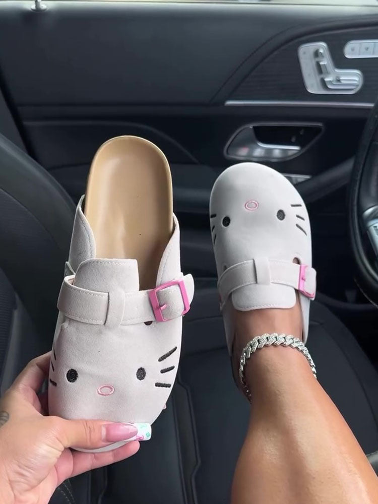 Kitty Suede Slip-On Sandals
