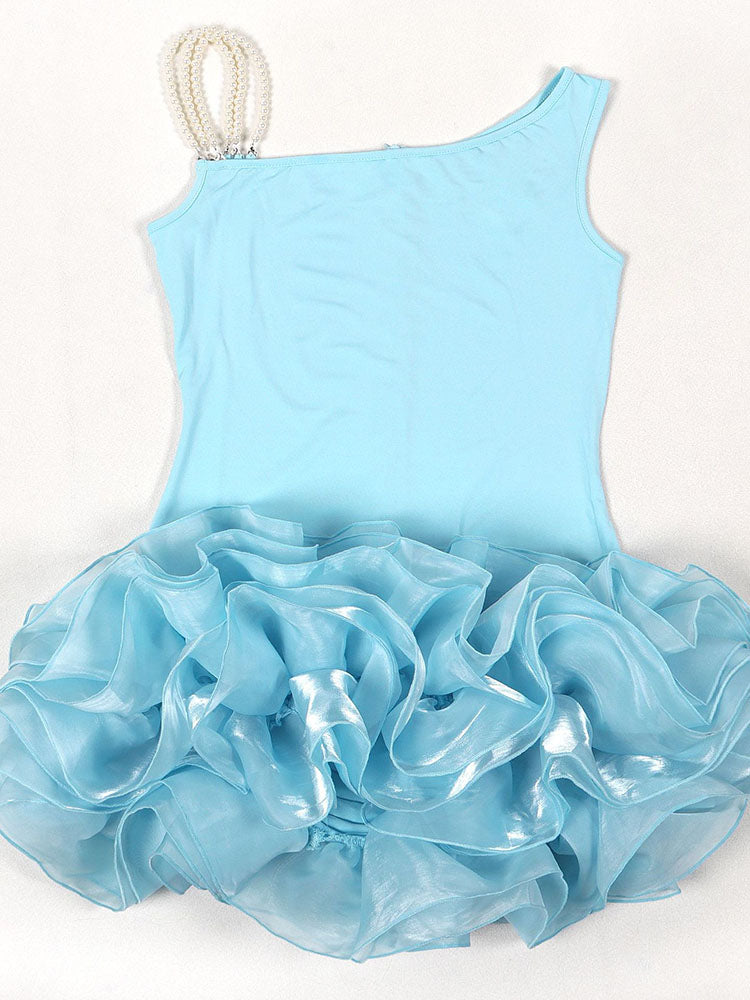 Pearl One-Shoulder Ruffle Dress