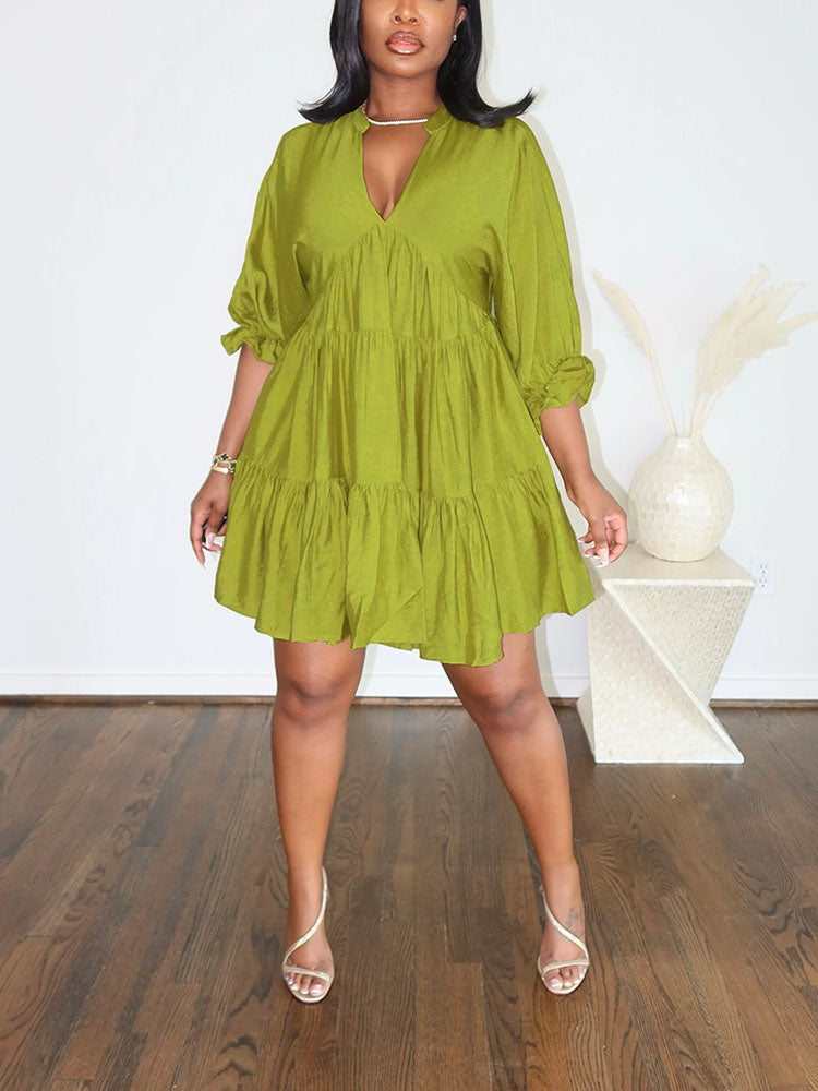 Tiered Ruffle Flowy Dress