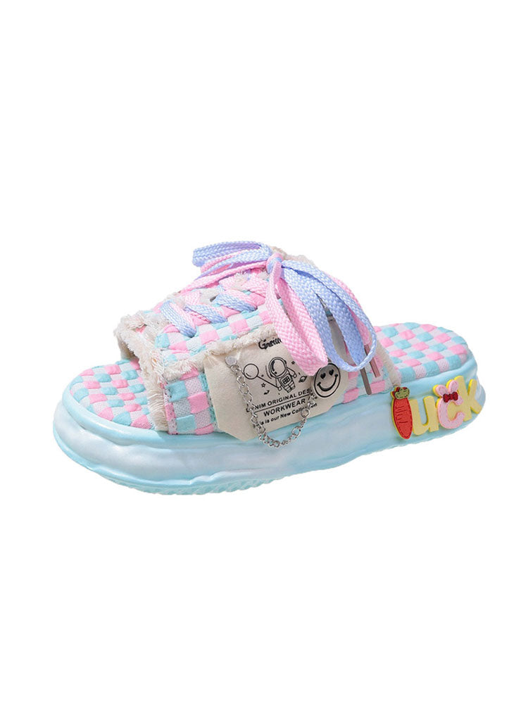Cotton Candy Checkered Sandals
