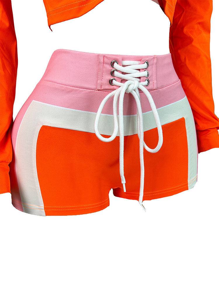 Sporty Colorblock Three Piece Set