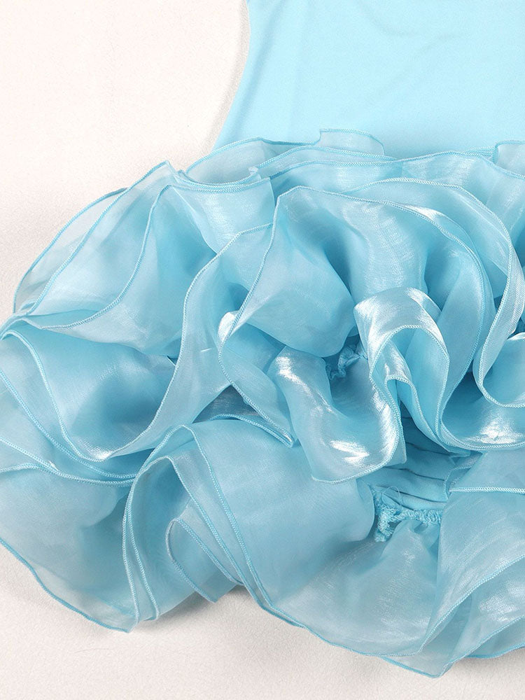 Pearl One-Shoulder Ruffle Dress