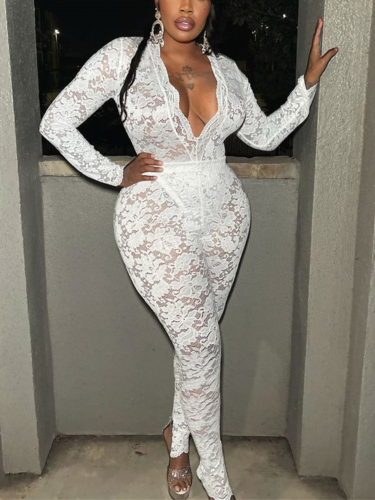 Statement Lace Bodysuit & Pants Set