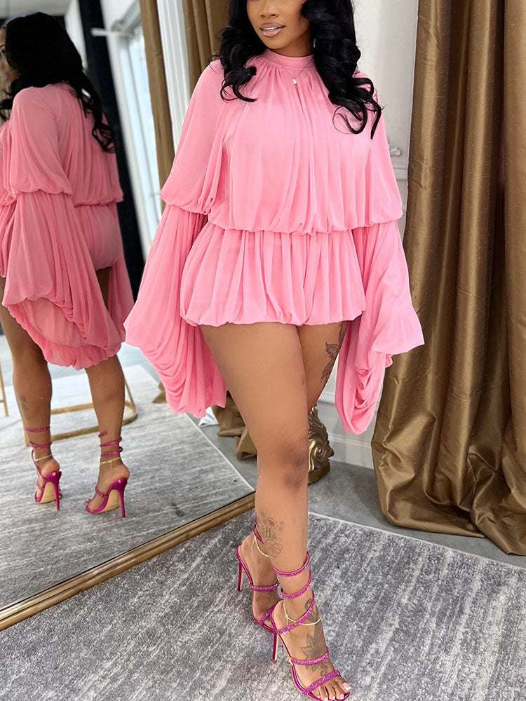 Dream Ruffle Draped Romper