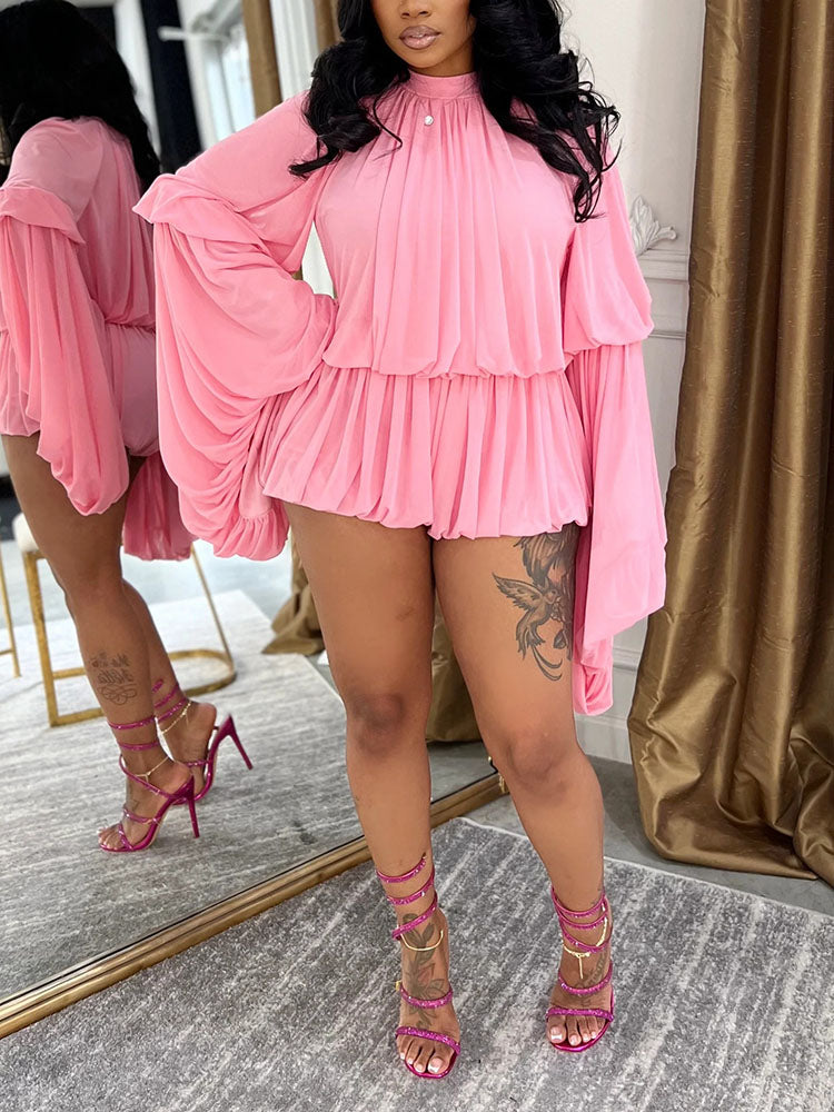 Dream Ruffle Draped Romper