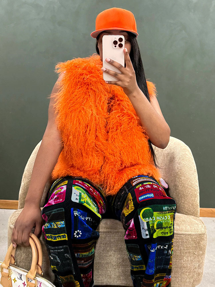 Mongolian Fur Halter Top