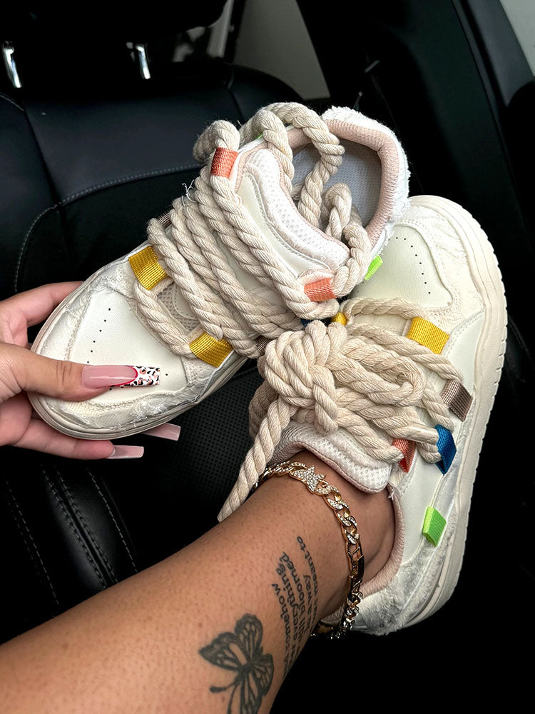 Rope Lace-Up Sneakers