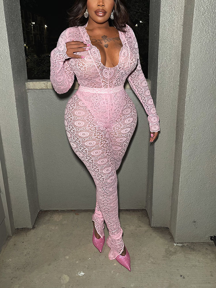 Statement Lace Bodysuit & Pants Set
